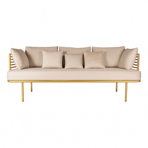 Swansea – beige suede sofa three-seater