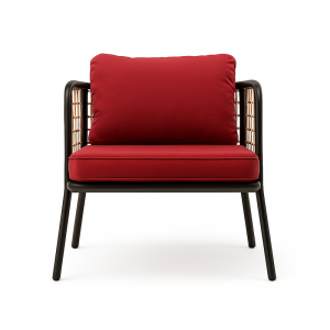 Loise – burgundy suede chair