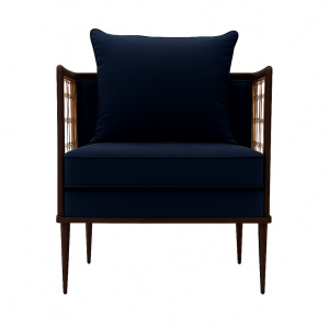Loise – navy blue suede armchair