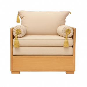 Oakwood – beige fabric armchair