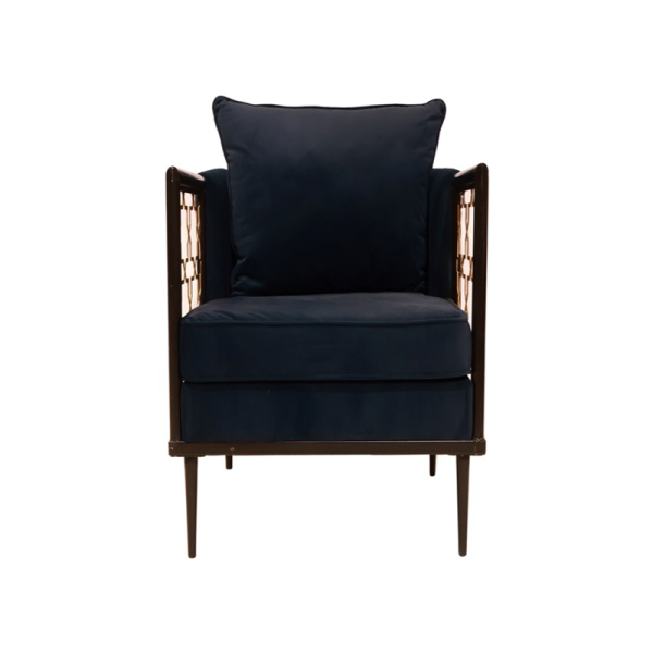 Loise – navy blue suede armchair