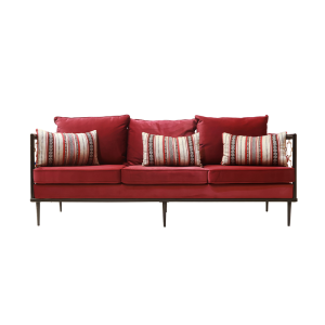 Loise – burgundy suede sofa
