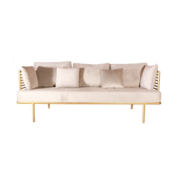 Swansea – beige suede sofa three-seater