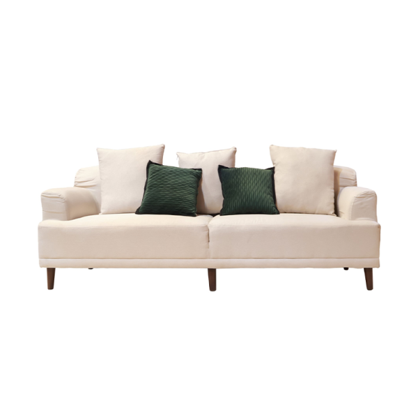 Valencia – light beige fabric sofa three-seater
