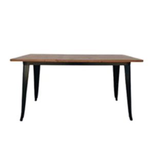Tolix dining table wooden top
