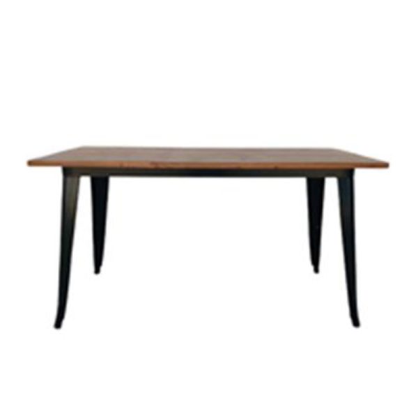 Tolix dining table wooden top