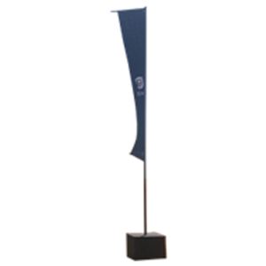 Black steel pipe flag with base