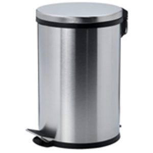 Round stainless-steel trash bin