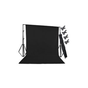 Photography Background Stand System Set with 3 Adjustable T-shaped 2m × 3m Backgrounds