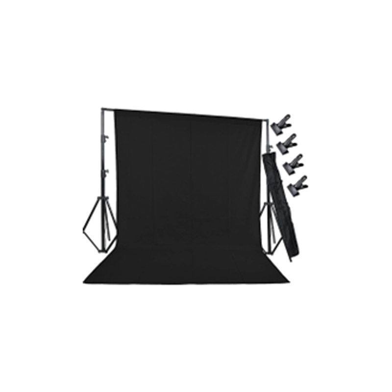 Photography Background Stand System Set with 3 Adjustable T-shaped 2m × 3m Backgrounds